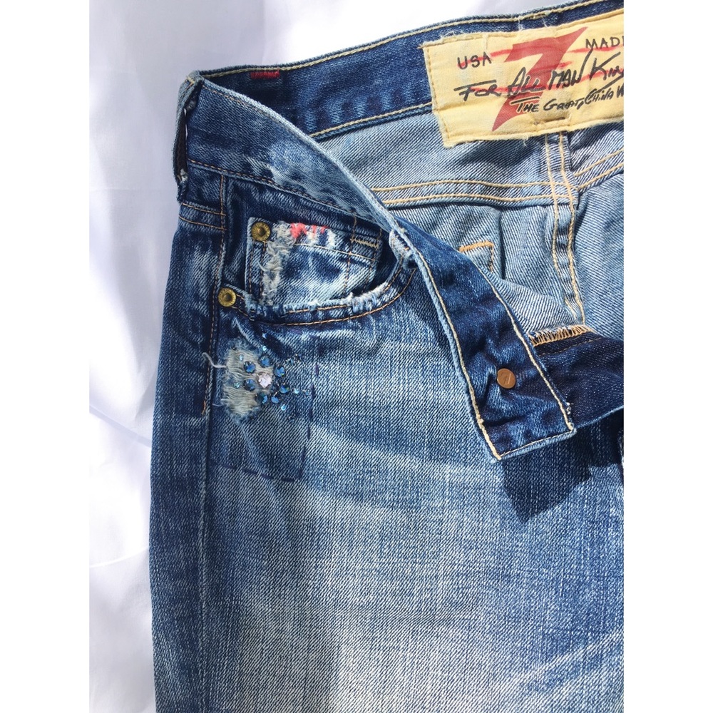 7 FOR ALL MANKIND DISTRESSED JEANS - Picture 3 of 8